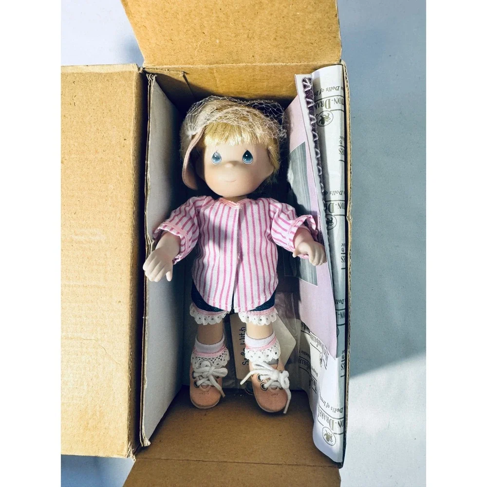 Ashton-Drake Precious Moments Porcelain Doll Girl Pink Stripe Safe With The Lord